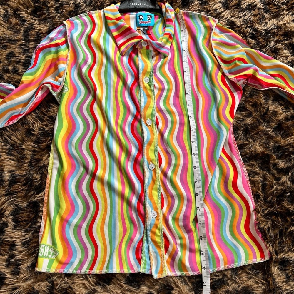 O'mighty Multicolor Wavy Button Down Shirt - image 8